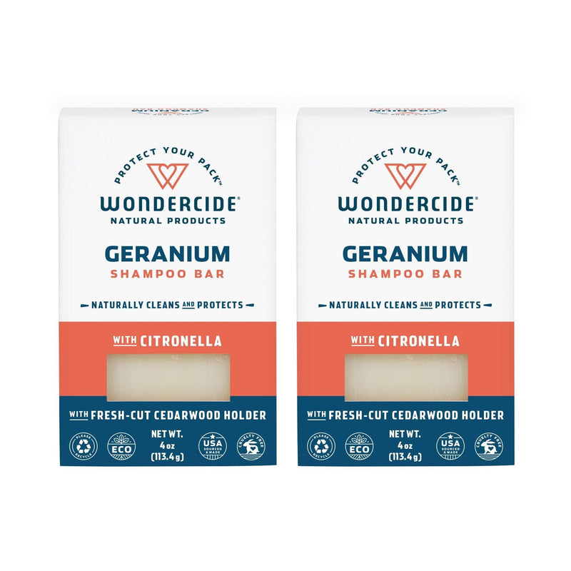 [Australia] - Wondercide Natural Flea & Tick Shampoo Bar for Dogs & Cats — Kills & Repels Fleas — Geranium 4oz Bar 2 Count 