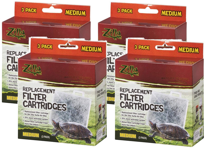 [Australia] - Zilla (4 Pack) Basking Platform Replacement Filter Cartridges for Aquarium (3 Filters Per Pack) 