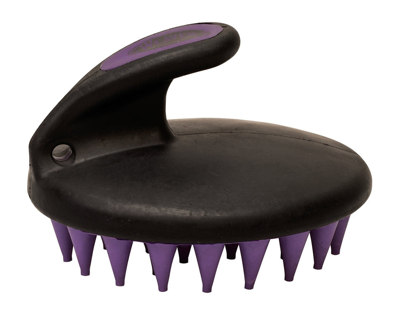 Weaver Leather Palm-Held Coarse Curry Comb , Purple/Black , Medium - PawsPlanet Australia