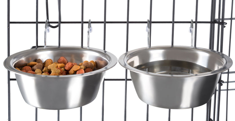 [Australia] - PETMAKER Stainless Steel Hanging Pet Bowls for Dogs and Cats 20 oz 