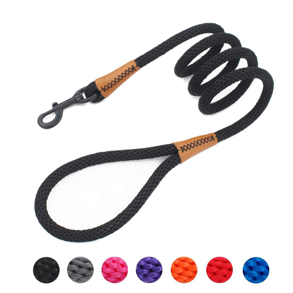 [Australia] - lynxking Braided Dog Rope Pet Leash Dog Traction Rope Leashes Dog Walking Training Lead Medium Large Dogs 4Feet Black 