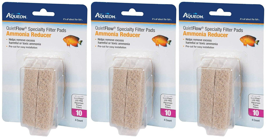 [Australia] - (3 Pack) Aqueon Quiet Flow 10 Ammonia Reducing Specialty Filter Pad (4 ct. Per Pack) 