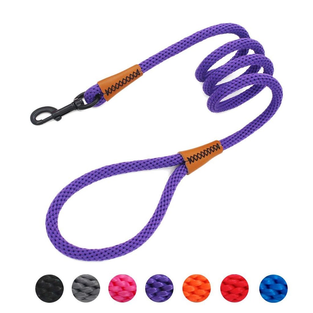 lynxking Braided Dog Rope Pet Leash Dog Traction Rope Leashes Dog Walking Training Lead for Medium Large Dogs 4Feet Purple - PawsPlanet Australia