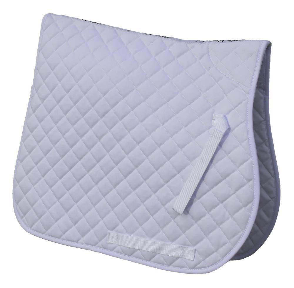 Rhinegold Cotton Quilted Saddle Cloth White Cob - PawsPlanet Australia