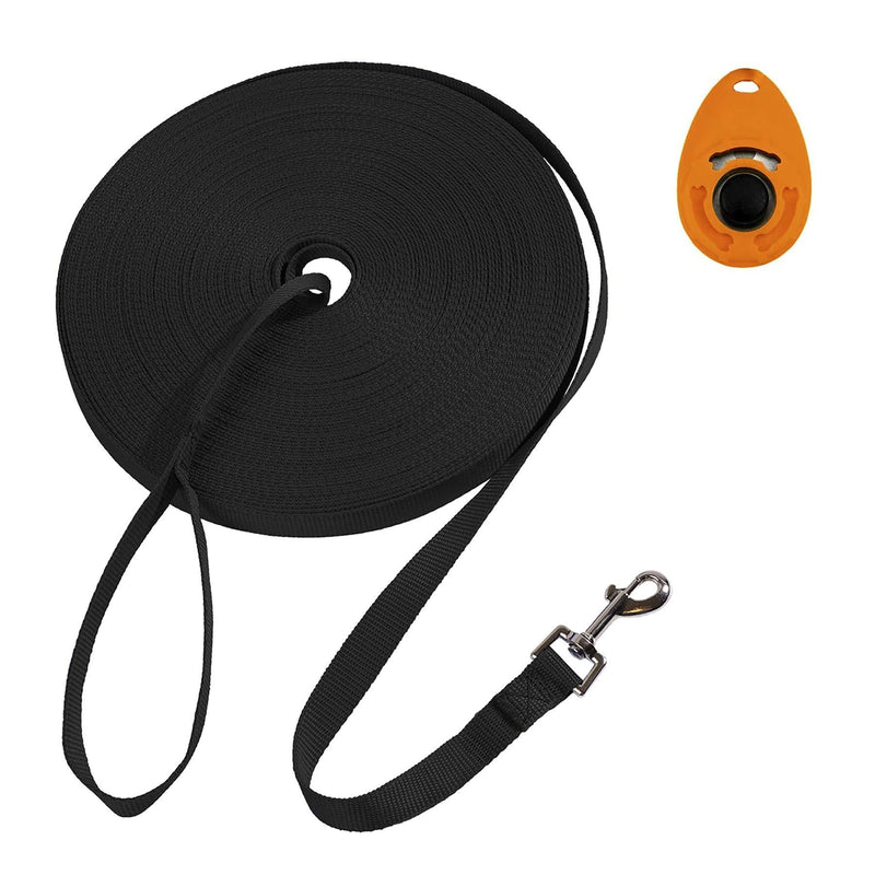 Hi Kiss 6ft 30ft 50ft 100ft 160ft 200feet Black Extra Long Line Training Dog Leash - for Large,Medium and Small Dogs - Long Lead - Great for Training, Play, Camping, Or Backyard - 30FT 20ft - PawsPlanet Australia