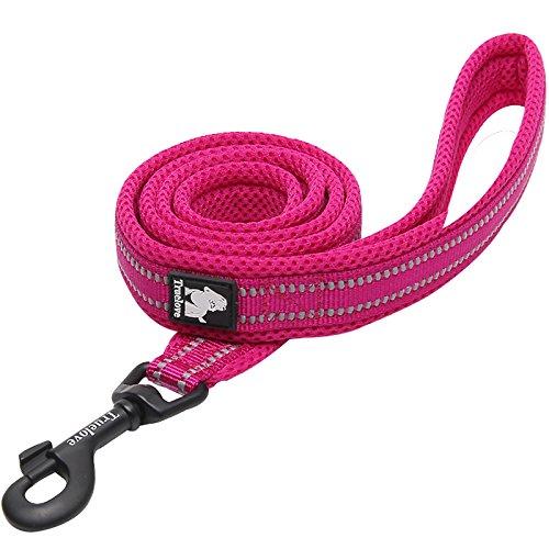 [Australia] - Creation Core Reflective Dog Leash Durable Padded Pet Leash Strap for Puppy Pet Leash Rope 3.6Ft Length, 1" Width Pink 