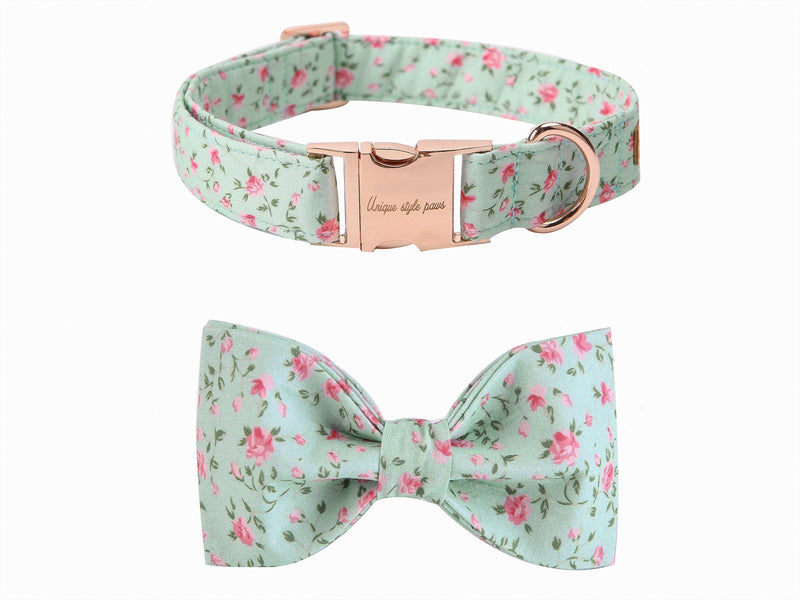 [Australia] - USP Pet Soft &Comfy Bowtie Dog Collar and Cat Collar Pet Gift for Dogs and Cats 6 Size and 7 Patterns X-Small Flower 