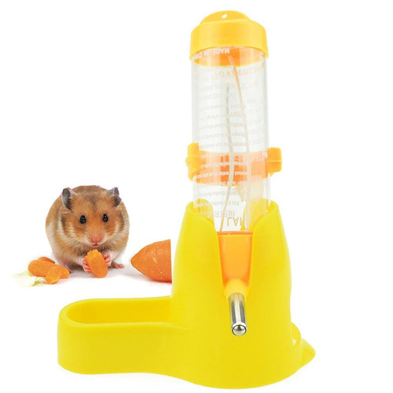 Lonni Hamster Water Bottle, 125 ML Small Animal Water Bottle Water Auto Dispenser with Food Container Base for Hamsters Rabbit Gerbil Blue - PawsPlanet Australia