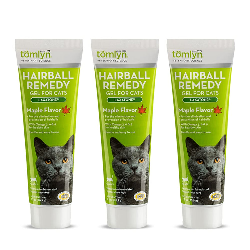 Tomlyn 3 Pack of Laxatone Hairball Remedy Gel for Cats, Maple Flavored, 2.5 Ounces each - PawsPlanet Australia
