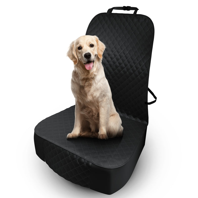 5 STARS UNITED Front Dog Seat Cover Protector - Black,Waterproof, Scratchproof, Non-Slip, Padded, & Quilted, Full Protection Against Dirt & Pet Fur, Extra Thick, Accessory for Cars, Trucks & SUV - PawsPlanet Australia