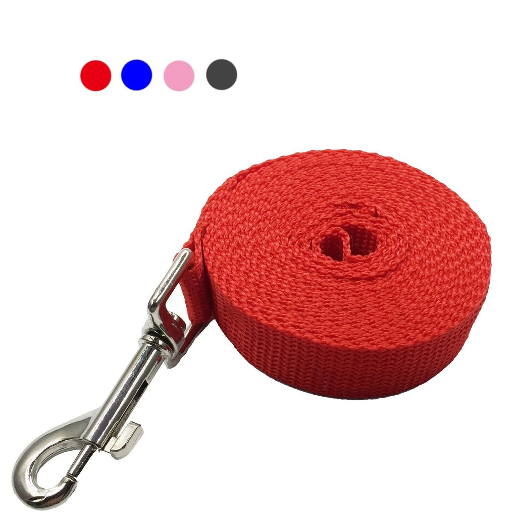 [Australia] - FUNPET Nylon Dog Leash 10-Feet Long 0.8-Inch Wide for Training and Walking Red 