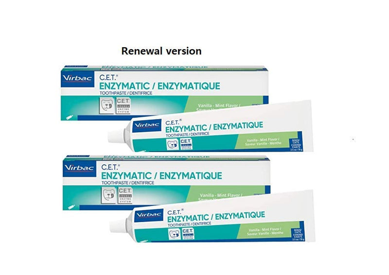 CET Enzymatic Toothpaste, 2.5 Ounce, Vanilla-Mint Flavor 2 Pack - PawsPlanet Australia