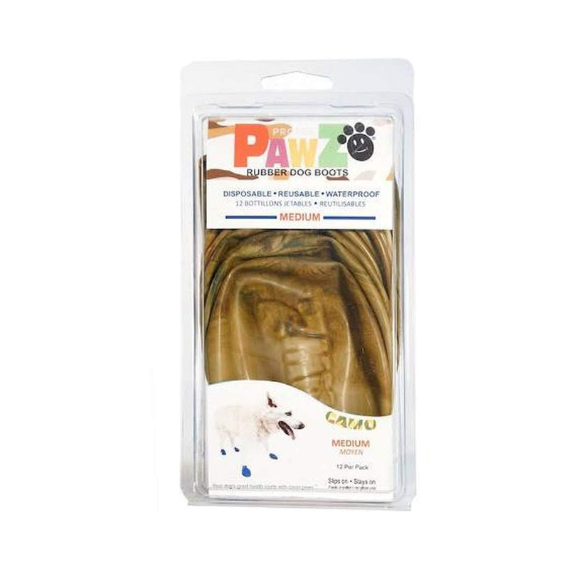 [Australia] - Pawz Dog Boots | Dog Paw Protection with Dog Rubber Booties | Dog Booties for Winter, Rain and Pavement Heat | Waterproof Dog Shoes for Clean Paws | Paw Friction for Dogs | Dog Shoes (Camo) Medium 