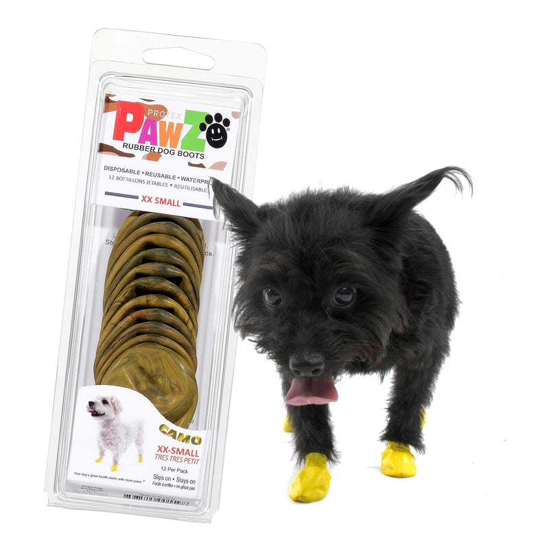 PawZ Dog Boots | Rubber Dog Booties | Waterproof Snow Boots for Dogs | Paw Protection for Dogs | 12 Dog Shoes per Pack XX-Small - PawsPlanet Australia