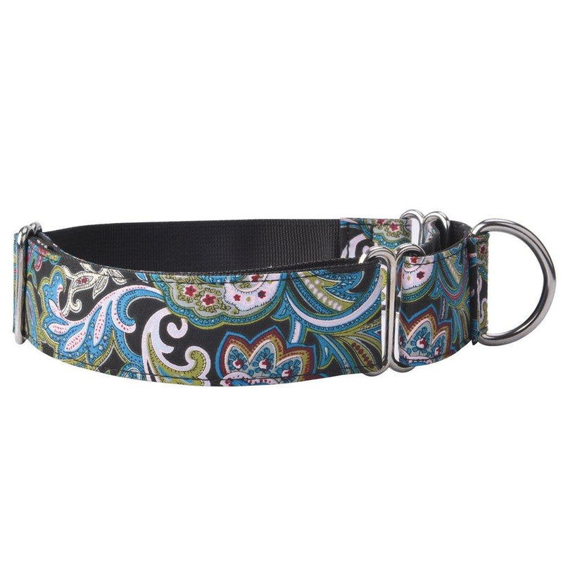 [Australia] - EXPAWLORER Martingale Collars for Dogs Adjustable Training Heavy Duty Nylon Collar for Walking Hiking Running with Pattern for Medium to Large Dog 14-24"/1.5" Pattern:Leaf 