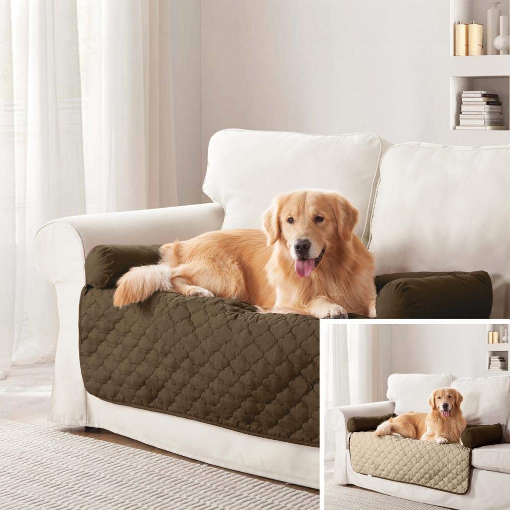 [Australia] - Duck River Textiles Quick Fit Wubba Dog Bed Couch Cover, 45 x 34, Chocolate/Natural 