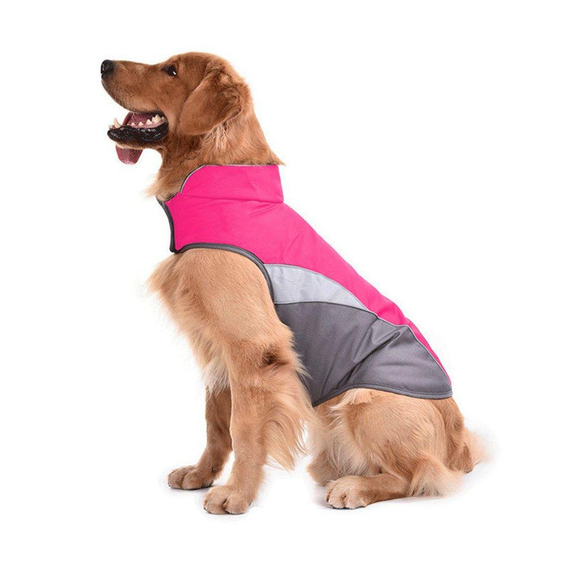 SILD Dog Jacket Outdoor Indoor Activities Waterproof Windproof Reflective Dog Cold Weather Winter Coat Dog Vest Autumn Pet Apparel for Small Medium Large Dog L(Chest:22.8",Back Length:16.9") Rose Red - PawsPlanet Australia