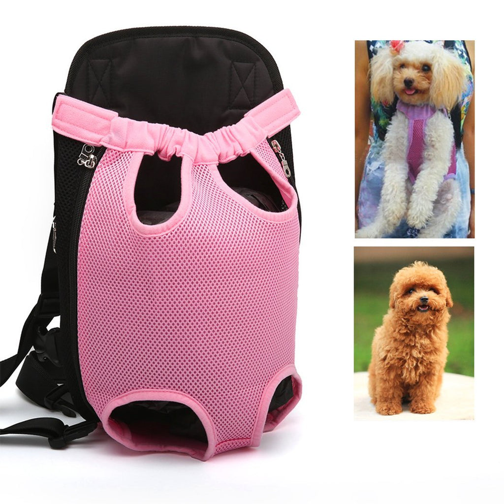 Xiaoyu Pet Carrier Backpack, Adjustable, Hands-Free, Legs Out and Breathable Pet Dog Cat Front Carrier Backpack for Walking, Hiking, Biking Travel, Outdoor and Motorcycle S Pink - PawsPlanet Australia