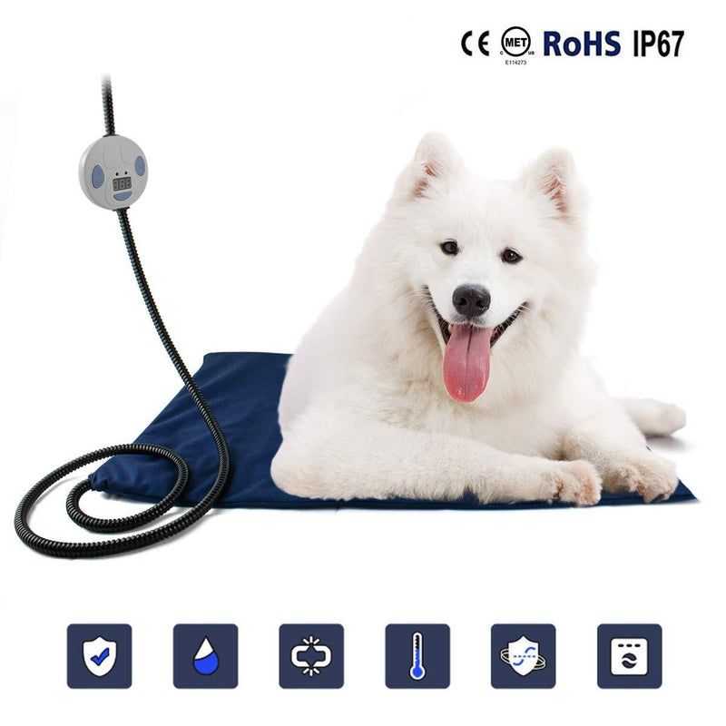[Australia] - PETLESO Dog Heating Pad - Waterproof Heating Pads for Pets Dogs & Cats with UL Certificate Blue(24" x 18") 