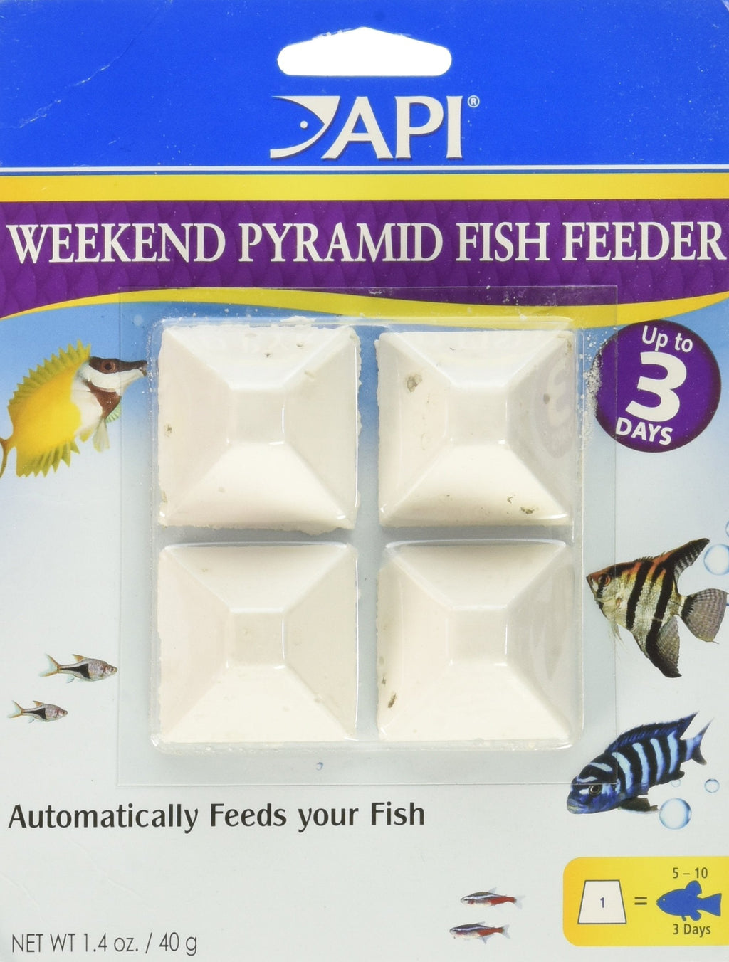 (2 Pack) Api 3-Day Pyramid Automatic Fish Feeder (4 Ct. Per Pack) - PawsPlanet Australia