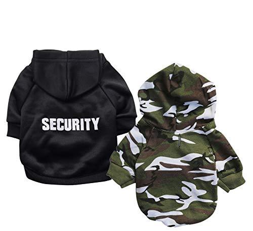 Ollypet Dog Hoodie Security Clothes for Pets Camo Puppy Fleece Outfit Winter Apparel Teacup Chihuahua Yorkie Pack of 2 M - PawsPlanet Australia