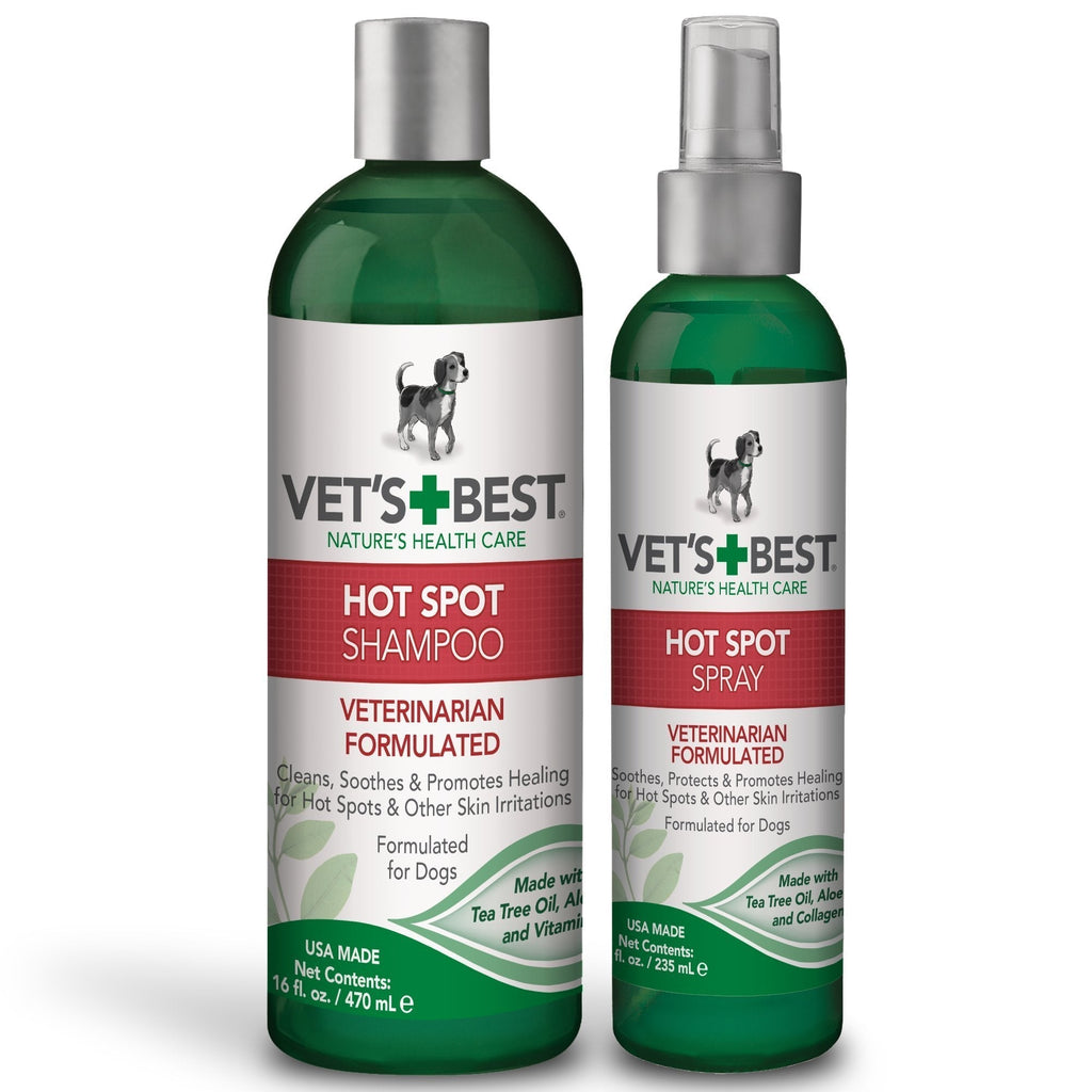 [Australia] - Vet's Best Hot Spot Itch Relief Dog Shampoo, 16 ounce and Hot Spot Itch Relief Spray for Dogs, 8 ounce 