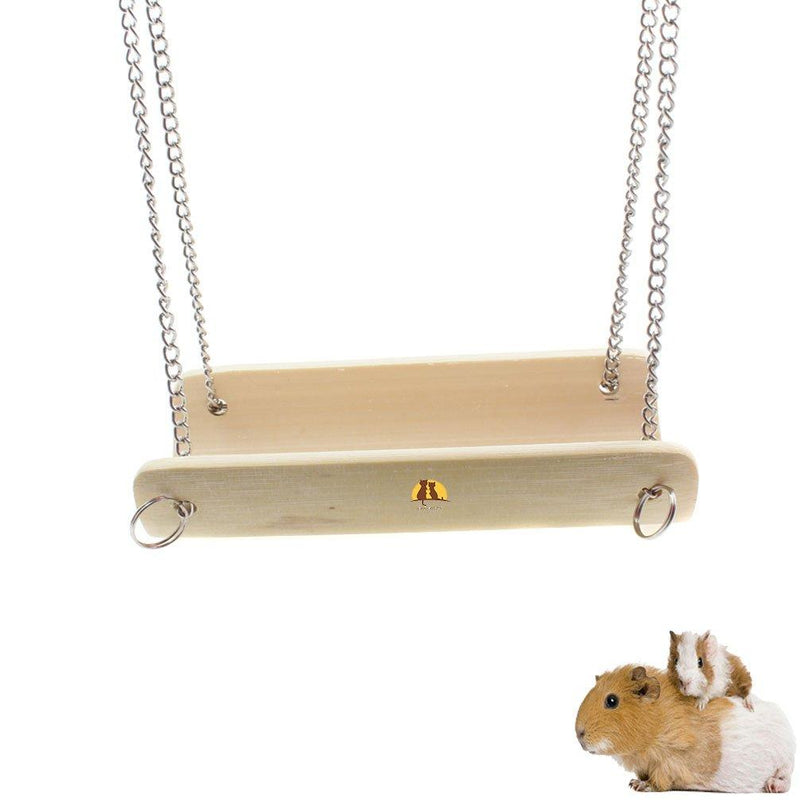 emours Hamster Wooden Hammock Bamboo Swing Seesaw Cage Exercise Toys for Small Animals - PawsPlanet Australia