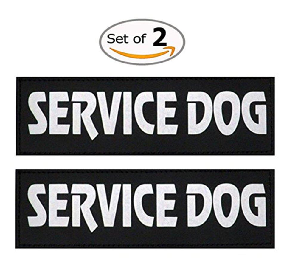 [Australia] - Yunneihe Set of 2 Dog Reflective and Removable/Interchangeable Patches – Perfect for Harness & Vest SERVICE DOG 