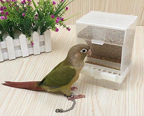 [Australia] - Old Tjikko Parrot Automatic Feeder,No-Mess Bird Feeder,Cage Accessories for Budgerigar Canary Cockatiel Finch Parakeet Seed Food Container Hooked bird feeder 