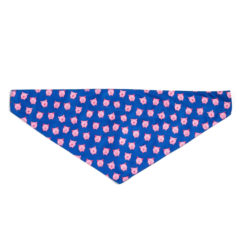 [Australia] - The Worthy Dog Wilbur Pig Pattern Neck Tie Bandana Comfortable Cotton Bow Tie Cute Dog Accessories Fit Small Medium and Large Dogs - Navy Color L 