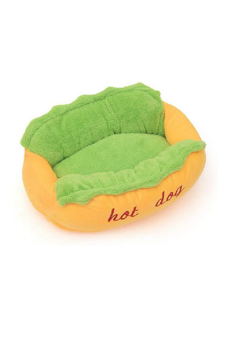 [Australia] - Hot Dog Design Pet Dog Bed,Soft Removable and Washable Pet Mat Dog House Dot Small Pet Animal Small Dog Bed 