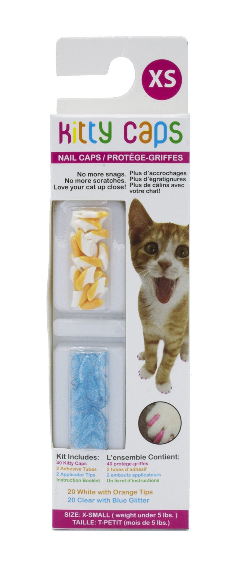 Kitty Caps Nail Caps for Cats X-Small (Under 5 lbs) 1-Pack - PawsPlanet Australia