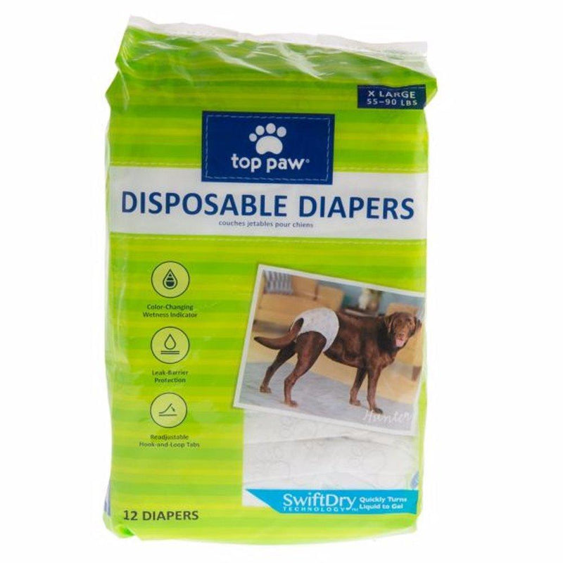 [Australia] - *Top Paw Disposable Dog Diapers - 12 Pack X Large 