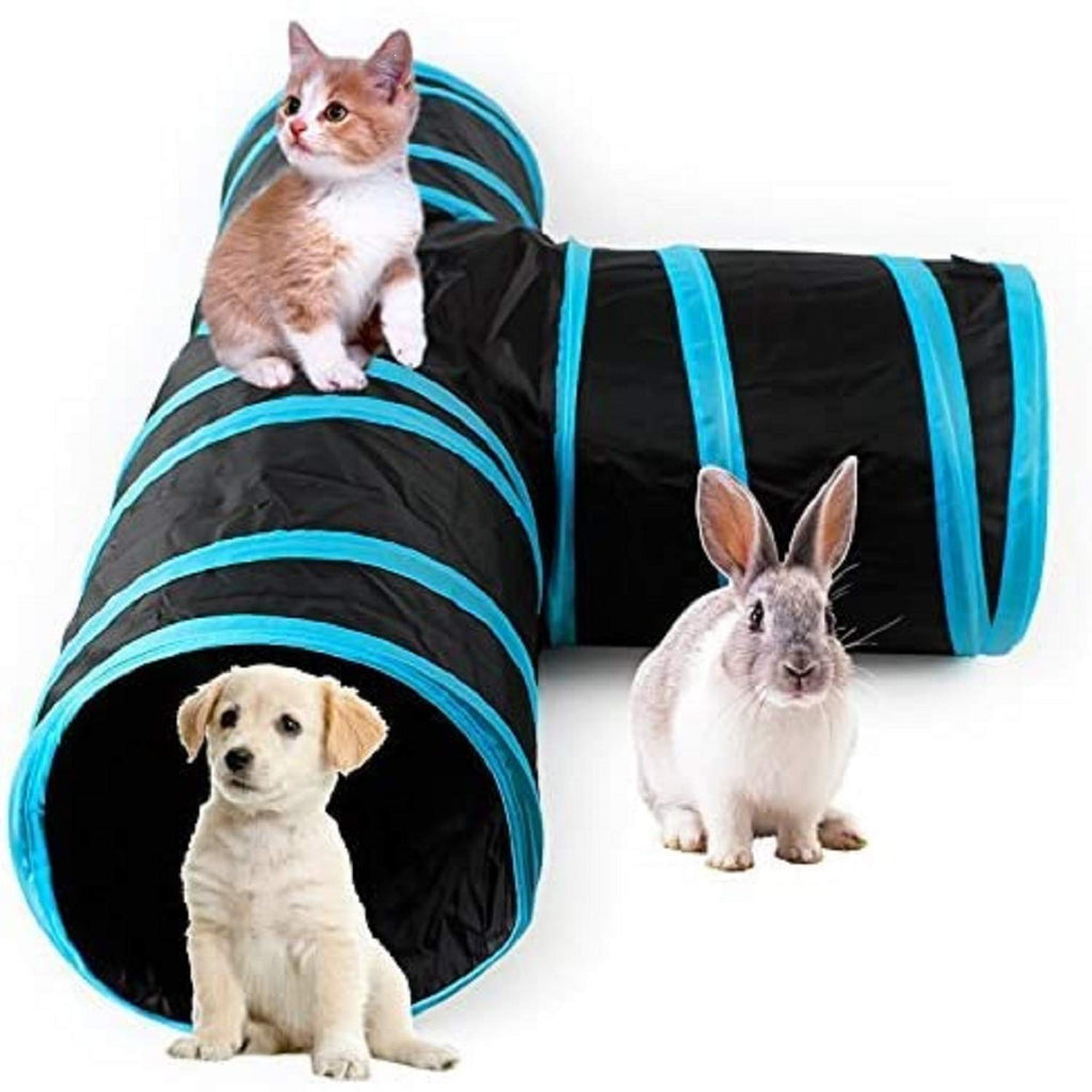 Cat Toys,Cat Tunnel Tube for Indoor Cats,3-5 Way Tunnels Extensible Collapsible Cat Play Tent Interactive Toy Maze Cat House with Bells,Pet Tube Toys for Kitty, Rabbit Small Animal 3 way 40cm - PawsPlanet Australia