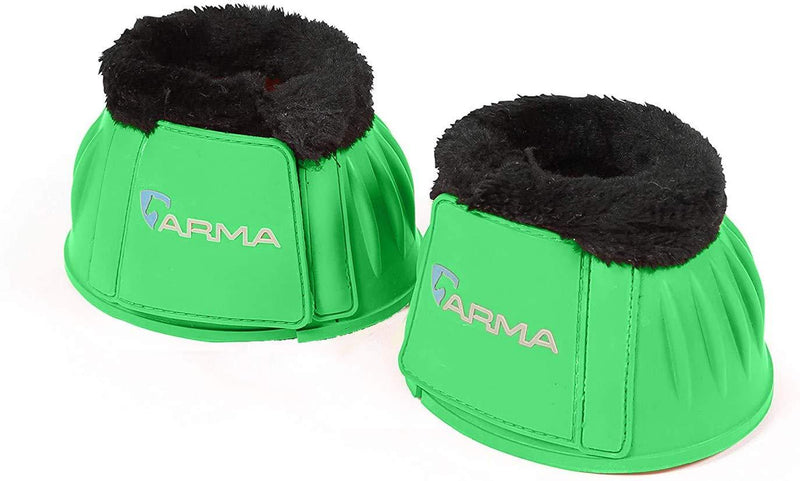 Shires ARMA Fleece Topped Over Reach Boots Full Bright Green - PawsPlanet Australia