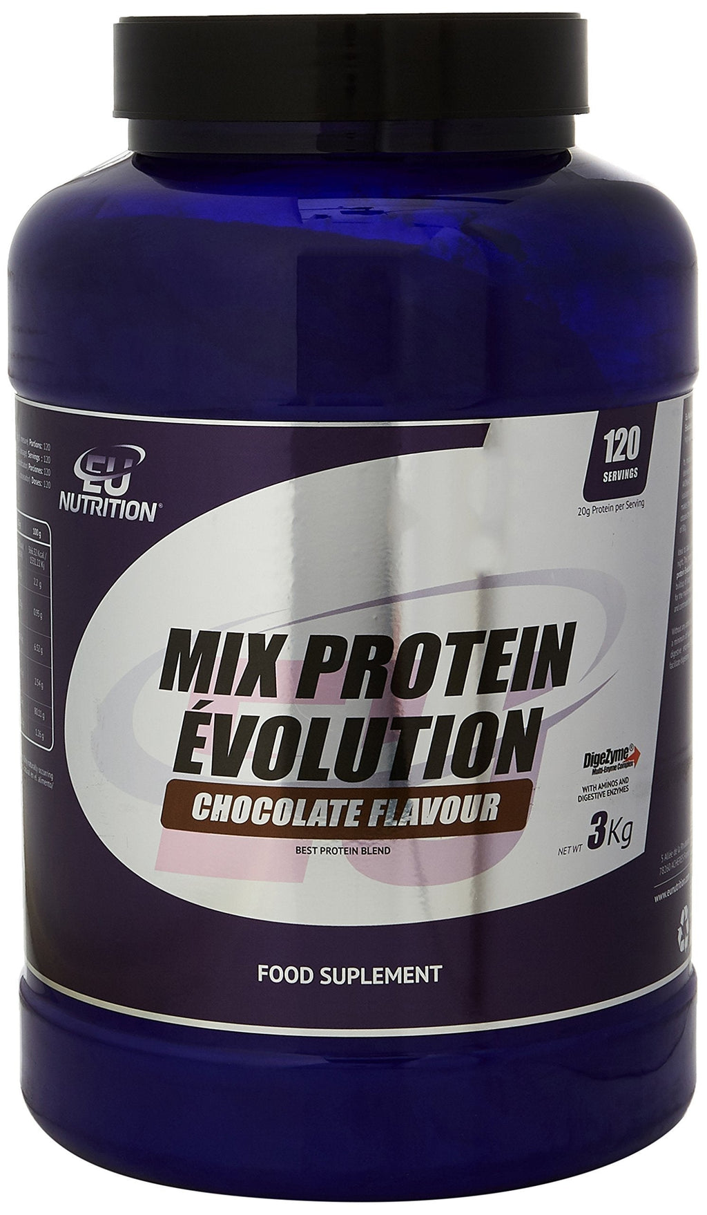 Eu Nutrition Unisex's Mix Protein Evolution Chocolate Food Supplement, Multi-Coloured, 1 kg - PawsPlanet Australia