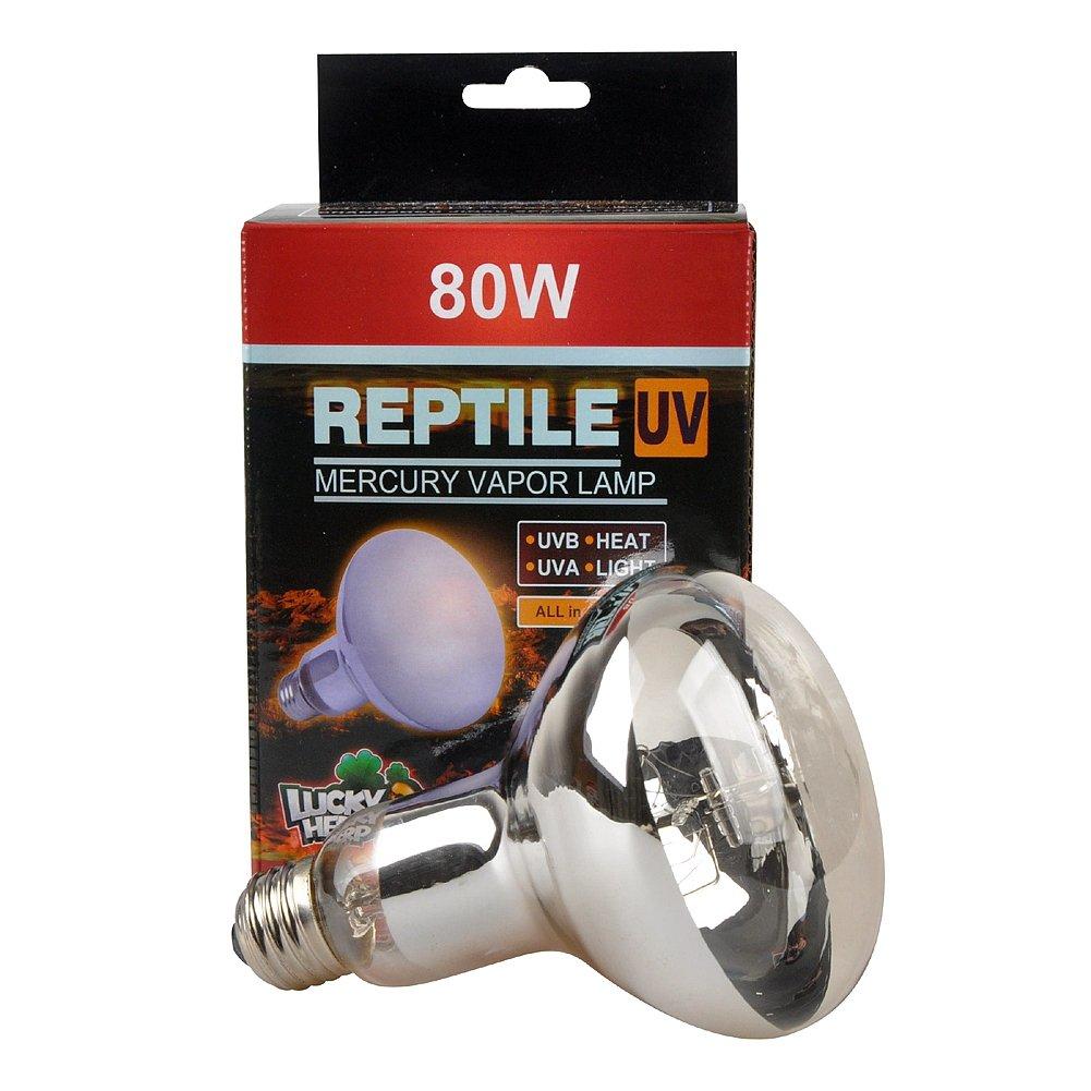 [Australia] - LUCKY HERP Reptile UVA UVB Mercury Vapor Bulb Heat Lamp,R95,E26,Screw Thread,80 Watt Clear 