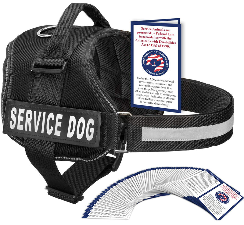 Industrial Puppy Service Dog Vest with Hook and Loop Straps and Handle - Harness is Available in 8 Sizes from XXXS to XXL - Service Dog Harness Features Reflective Patch and Comfortable Mesh Design XXXS, Fits Girth 12.50-14.50" Black - PawsPlanet Australia