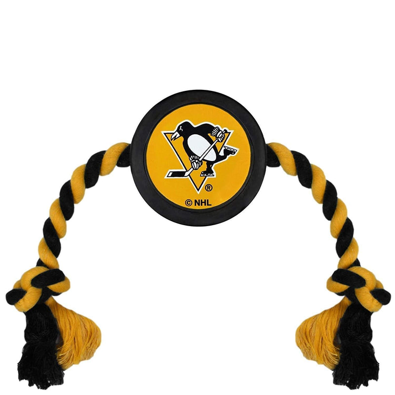 [Australia] - NHL Pittsburgh Penguins Puck Toy for Dogs & Cats. Play Hockey with Your Pet with This Licensed Dog Tough Toy Reward! 