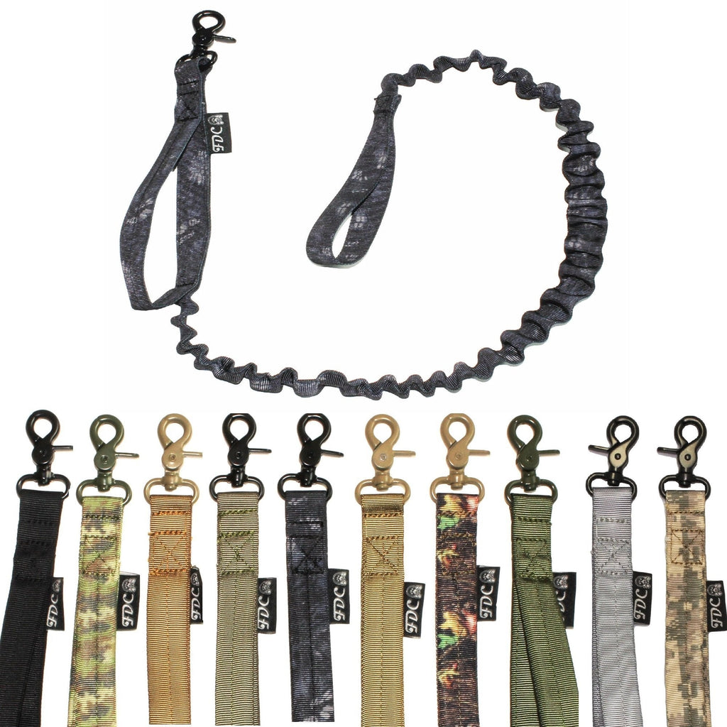 [Australia] - FDC Training Dog Bungee Leash Tactical Heavy Duty with Control Handle Quick Release for Medium Large Dogs Stretched Length- 46" / Non-Stretched Length- 30" Kryptek BLACK 