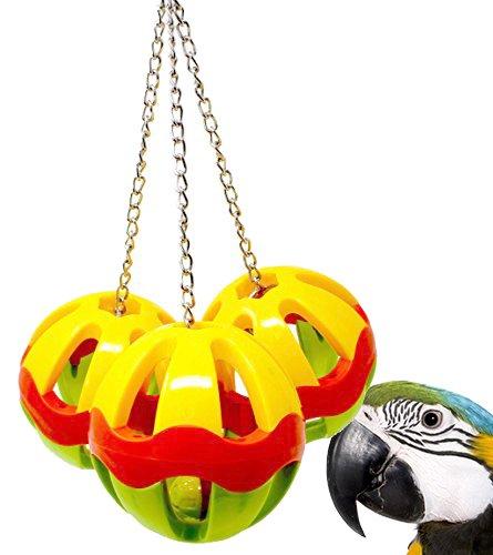 [Australia] - Bonka Bird Toys 1479 Huge Plastic 3 Ball Bird Toy Parrot Macaw Cage Cages Large Cockatoo Macaw Stuff Extra Large Big Rattling Parrots Pet Acrylic 