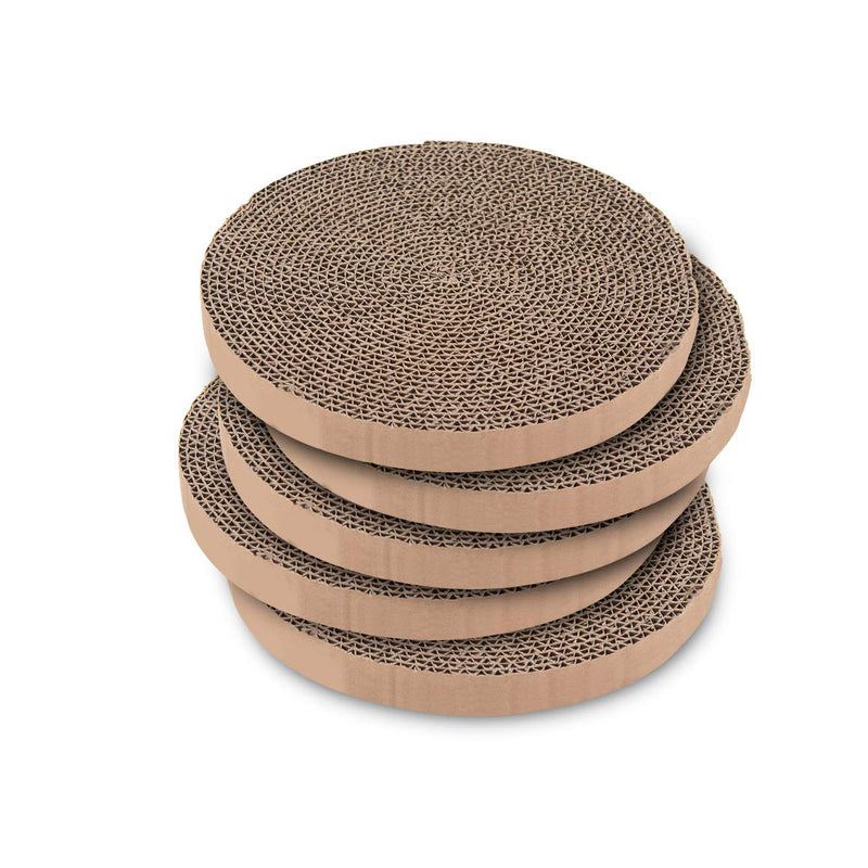 Best Pet Supplies Catify Corrugated Cardboard Cat Scratcher and Scratcher Pads 5 Pack Round - PawsPlanet Australia