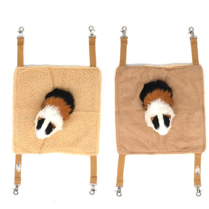 EONMIR 2Pack Guinea Pig Hammock, Small Animal Hanging Bed Toys fit Rats, Chinchilla, Pet Cage Accessories Brown - PawsPlanet Australia