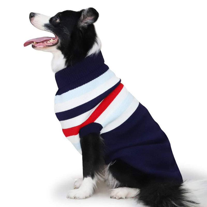 [Australia] - ASOCEA Dog Stripes Classic Sweater Winter Warmth Pet Apparel for Small & Medium Dogs XL(24x21x18in) 