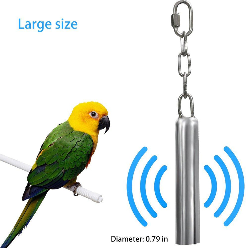 [Australia] - AUOON Bird Toys Stainless Steel Hanging Bell Bird Parrot Cage Bite Toy Squirrel Parrot Pigeon Swing Stand Toys Bells (Large) 