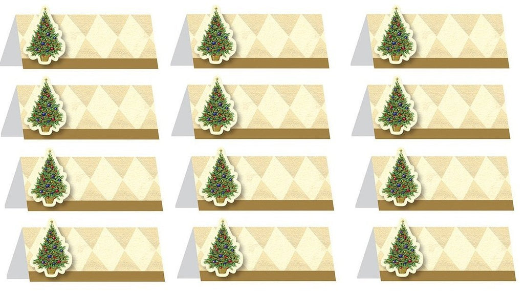 J&J'S TOYSCAPE 12 Pcs Christmas Tree Tent Card | Place Cards Message Memo Board, Food Table Number, Name Signs, Tableware Decorations, Holiday Christmas Party Supplies - PawsPlanet Australia