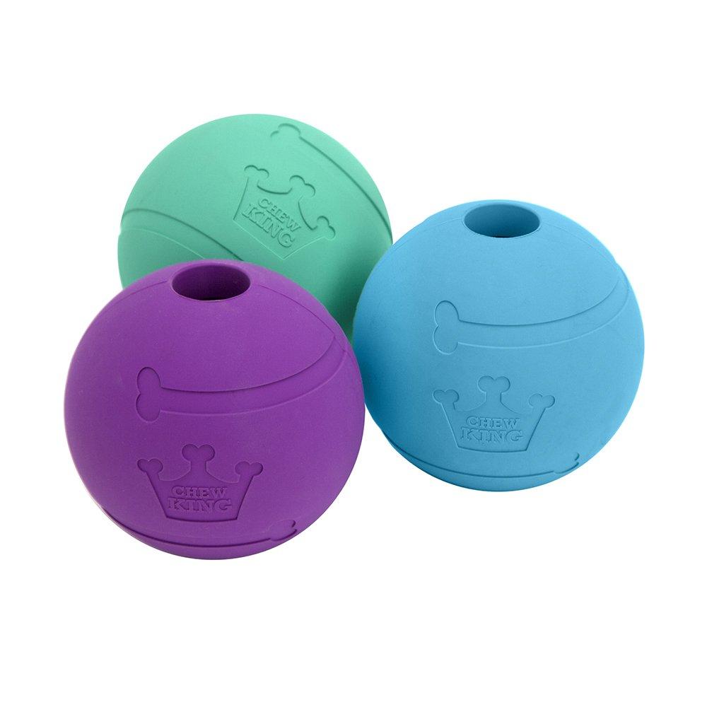 [Australia] - Chew King Fetch Balls Durable Natural Dog Toy Ball, Fetch Toy Collection, Fits Ball Launcher Pack of 3 - 3" Balls 