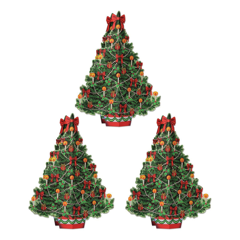 Beistle 3-D Christmas Tree Centerpiece, 11 3/4-Inch (Three Pack) - PawsPlanet Australia