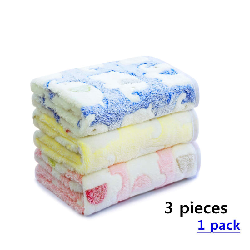 [Australia] - Yizhi Miaow Kitten Blanket Fleece Fabric Pet Throws for Dogs Premium Fluffy Fleece Dog Blanket Soft and Warm Elephants 23"x16" 