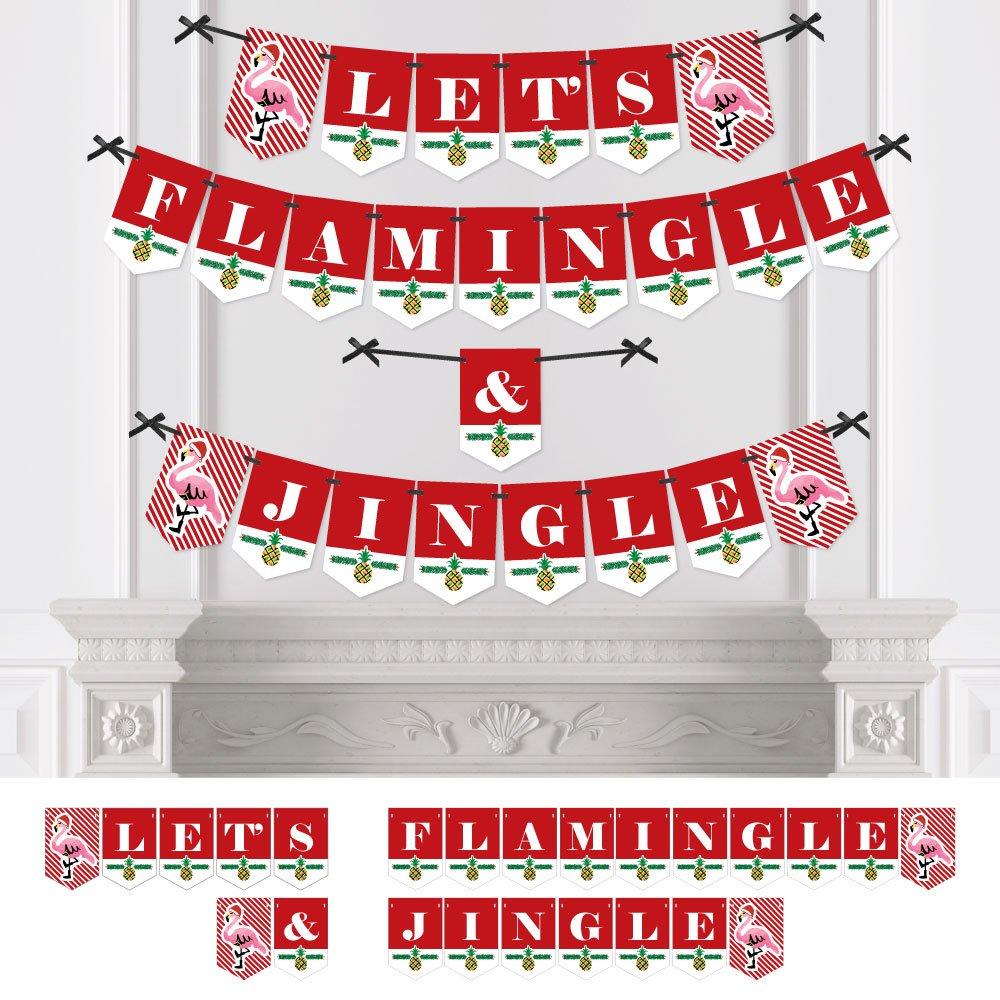 Big Dot of Happiness Flamingle Bells - Party Bunting Banner - Tropical Flamingo Christmas Party Decorations - Let's Flamingle and Jingle - PawsPlanet Australia